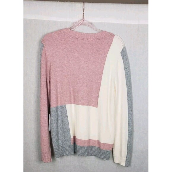 Evolution by Cyrus Pullover Sweater Large Color Block Multicolor Casual Cozy NWT - Picture 2 of 5